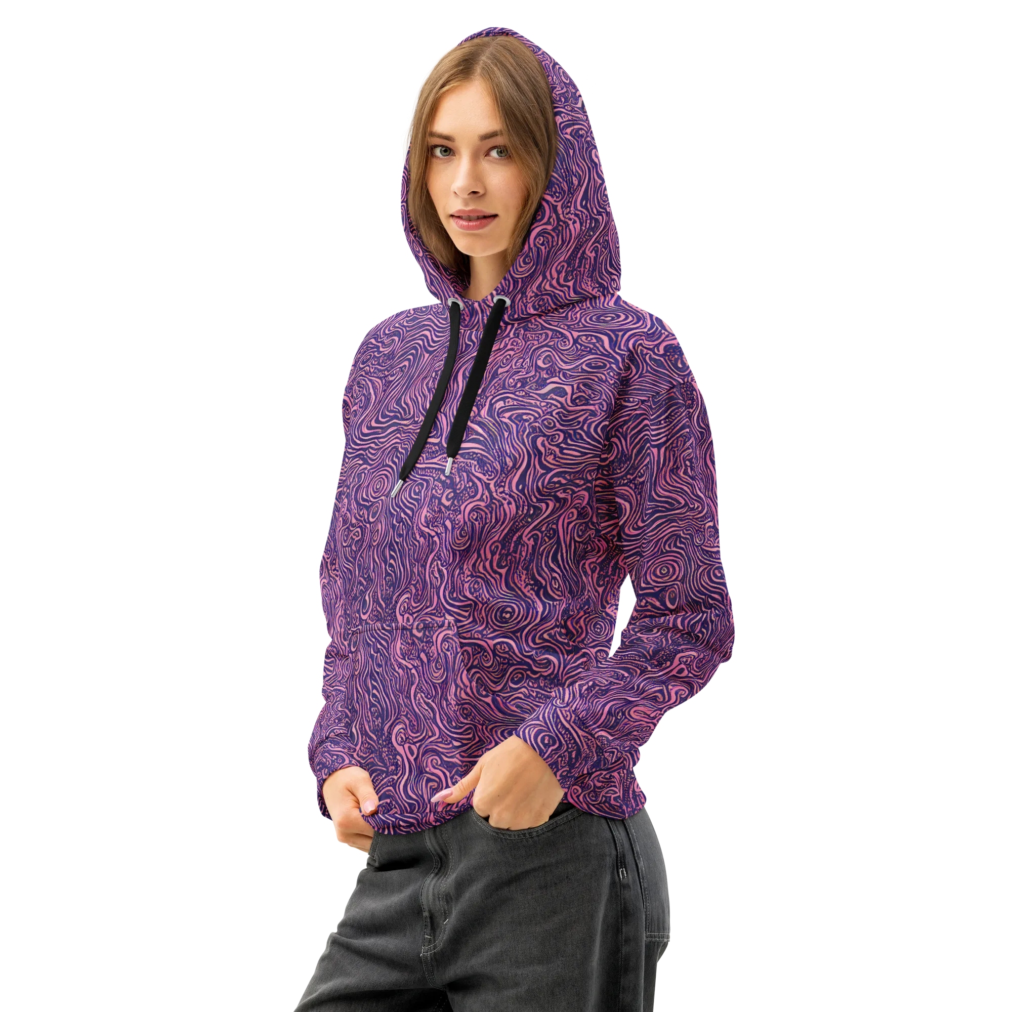 Ethereal Etch on Cotton Hoodie — Left Front