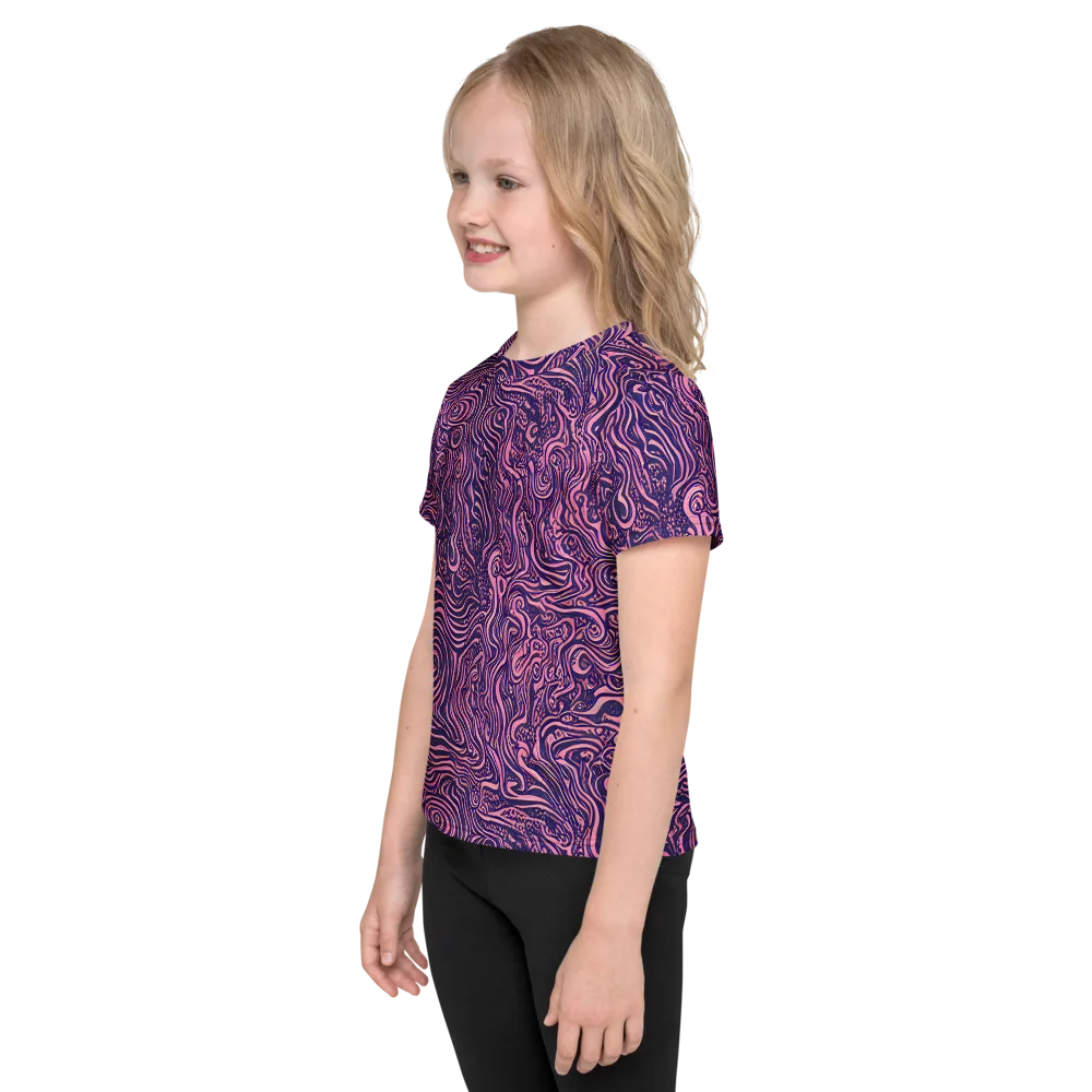 Ethereal Etch on Kids Crew Neck T-Shirt — Left