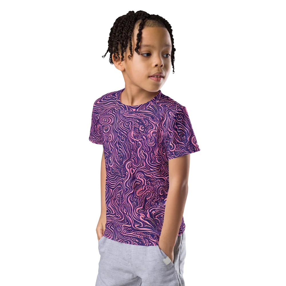 Ethereal Etch on Kids Crew Neck T-Shirt — Left Front