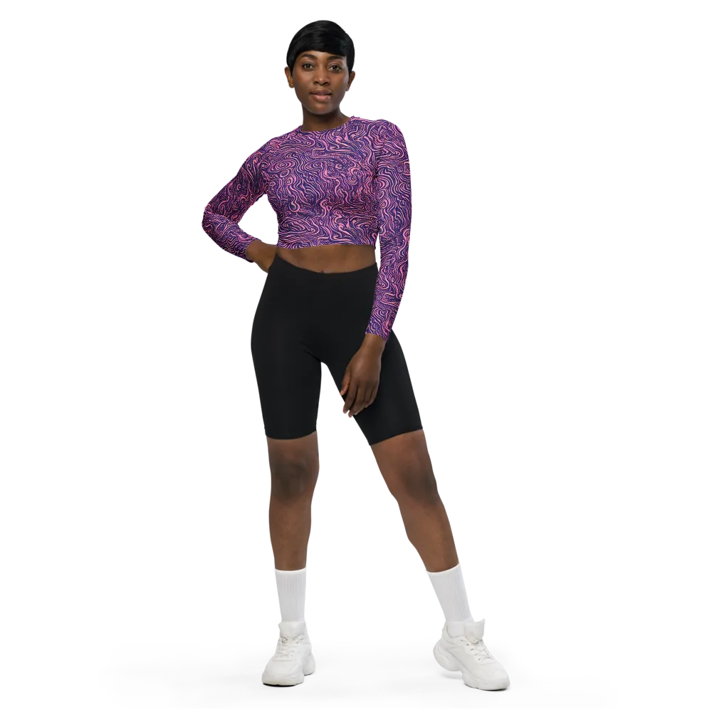 Ethereal Etch on Long Sleeve Crop Top — Front