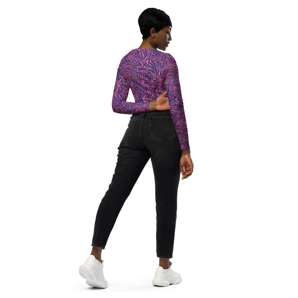 Ethereal Etch on Long Sleeve Crop Top — Right Back