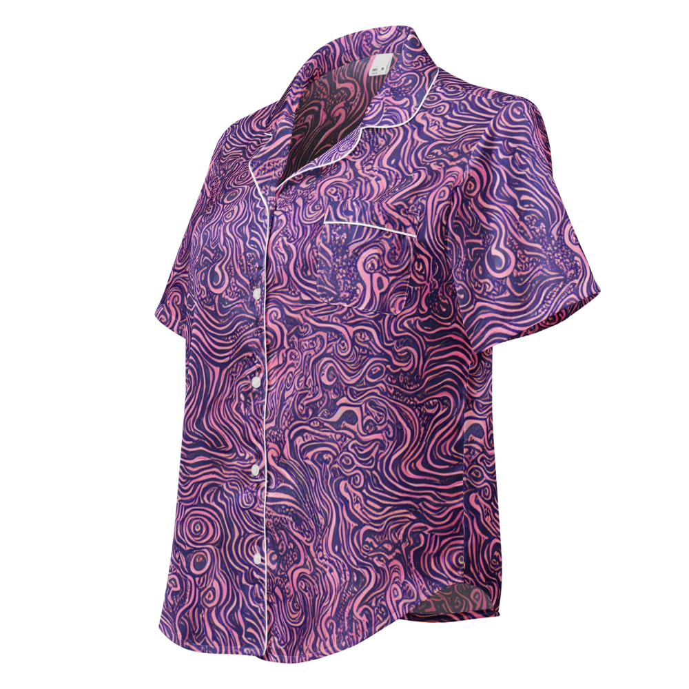 Ethereal Etch on Women's Short Sleeve Pajama Top — Left Front