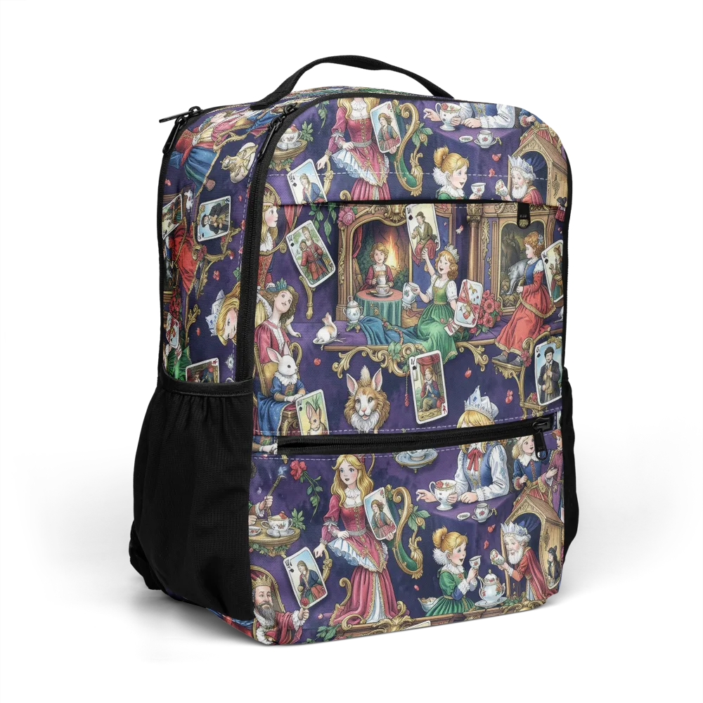 Wonderland Tableau on Utility Backpack — Right Front