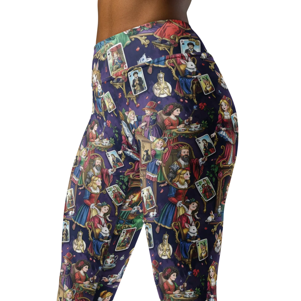 Wonderland Tableau on Yoga Leggings — Left Front