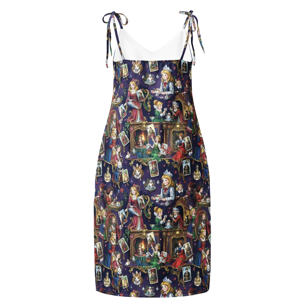 Wonderland Tableau on Slip Dress — Back