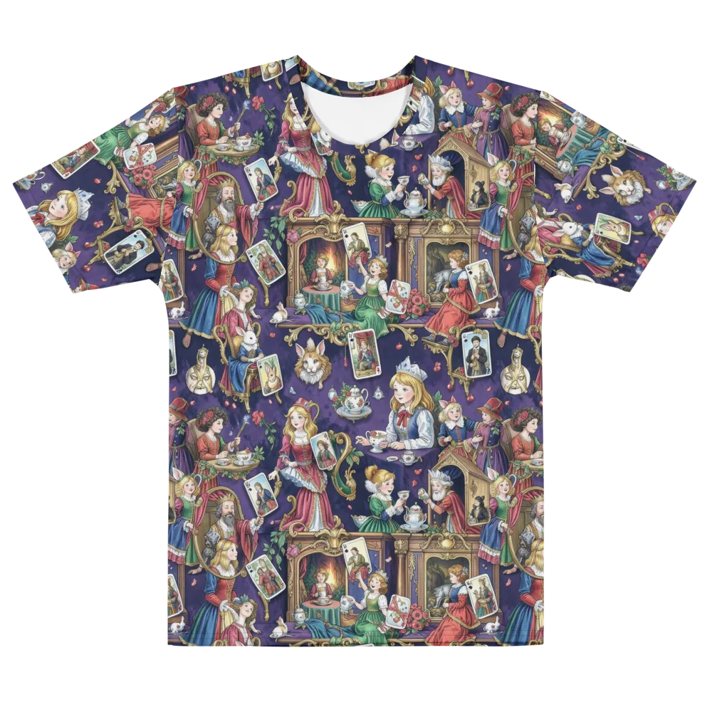 Wonderland Tableau on Men's Cotton Crew Neck T-Shirt — Front