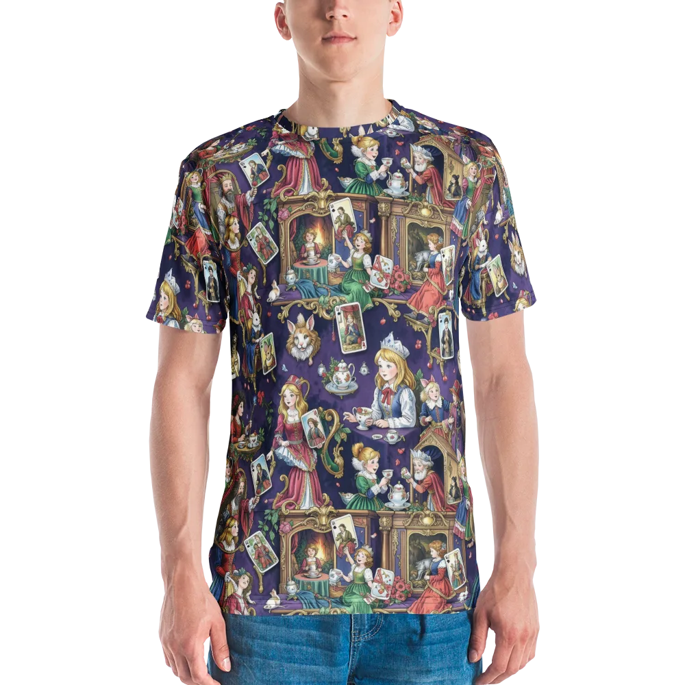Wonderland Tableau on Men's Crew Neck T-Shirt — Front