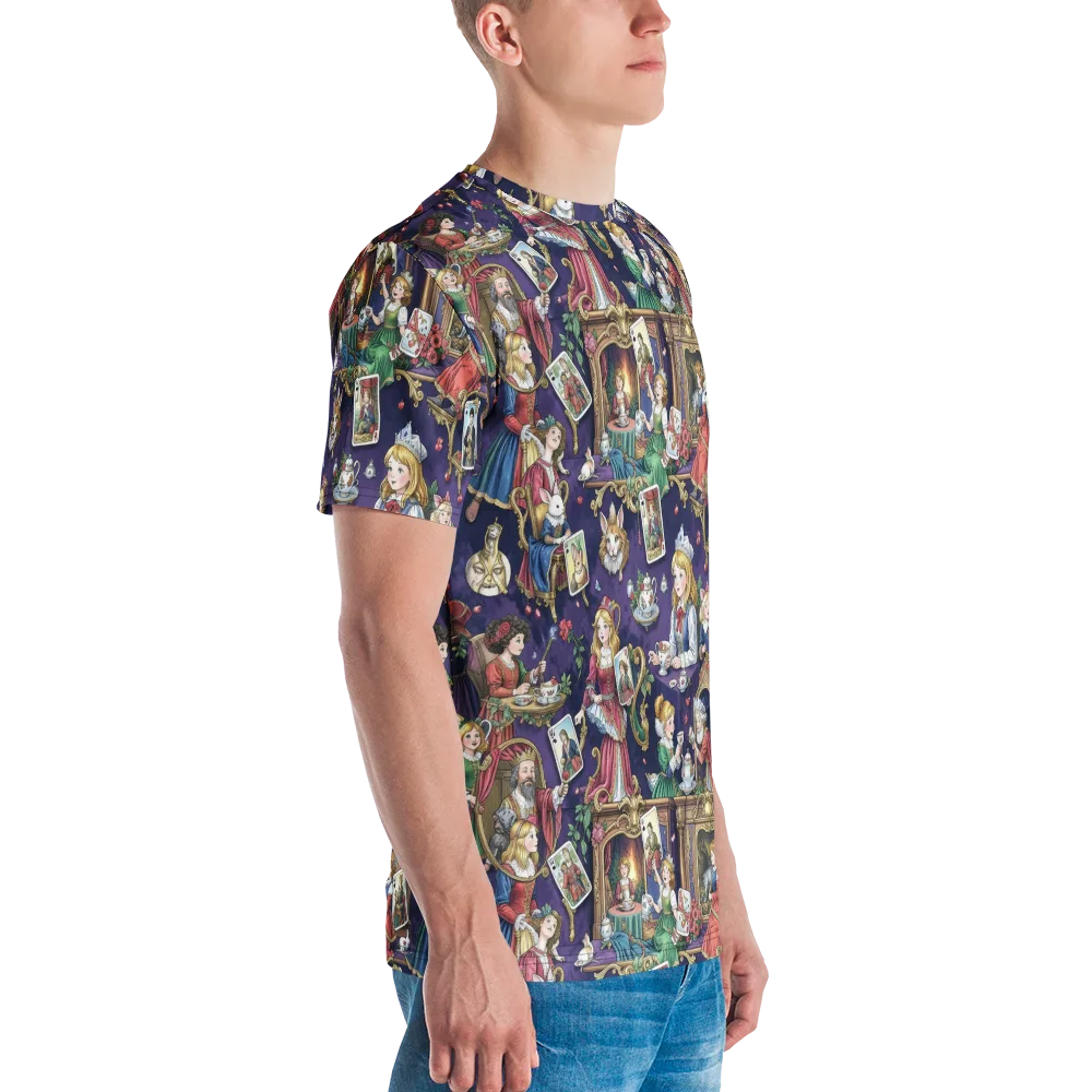Wonderland Tableau on Men's Crew Neck T-Shirt — Right
