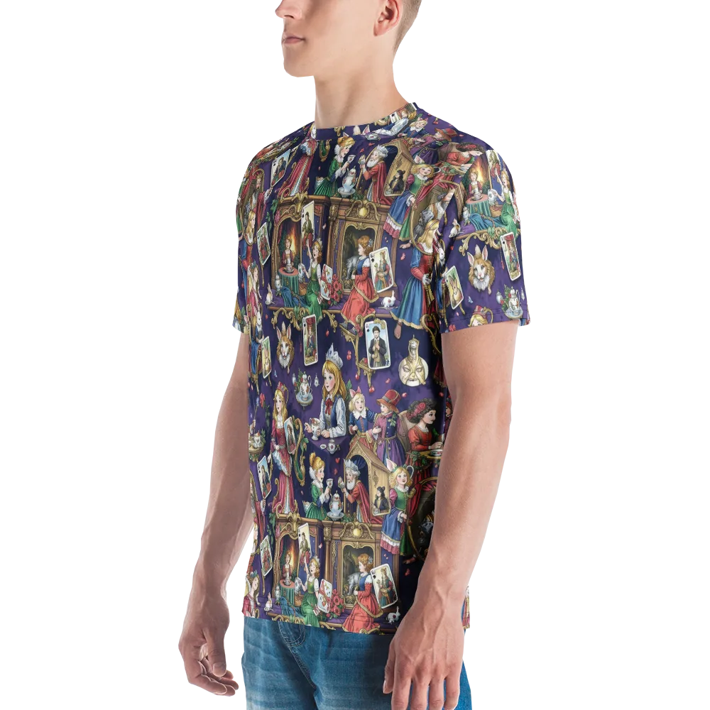 Wonderland Tableau on Men's Crew Neck T-Shirt — Left