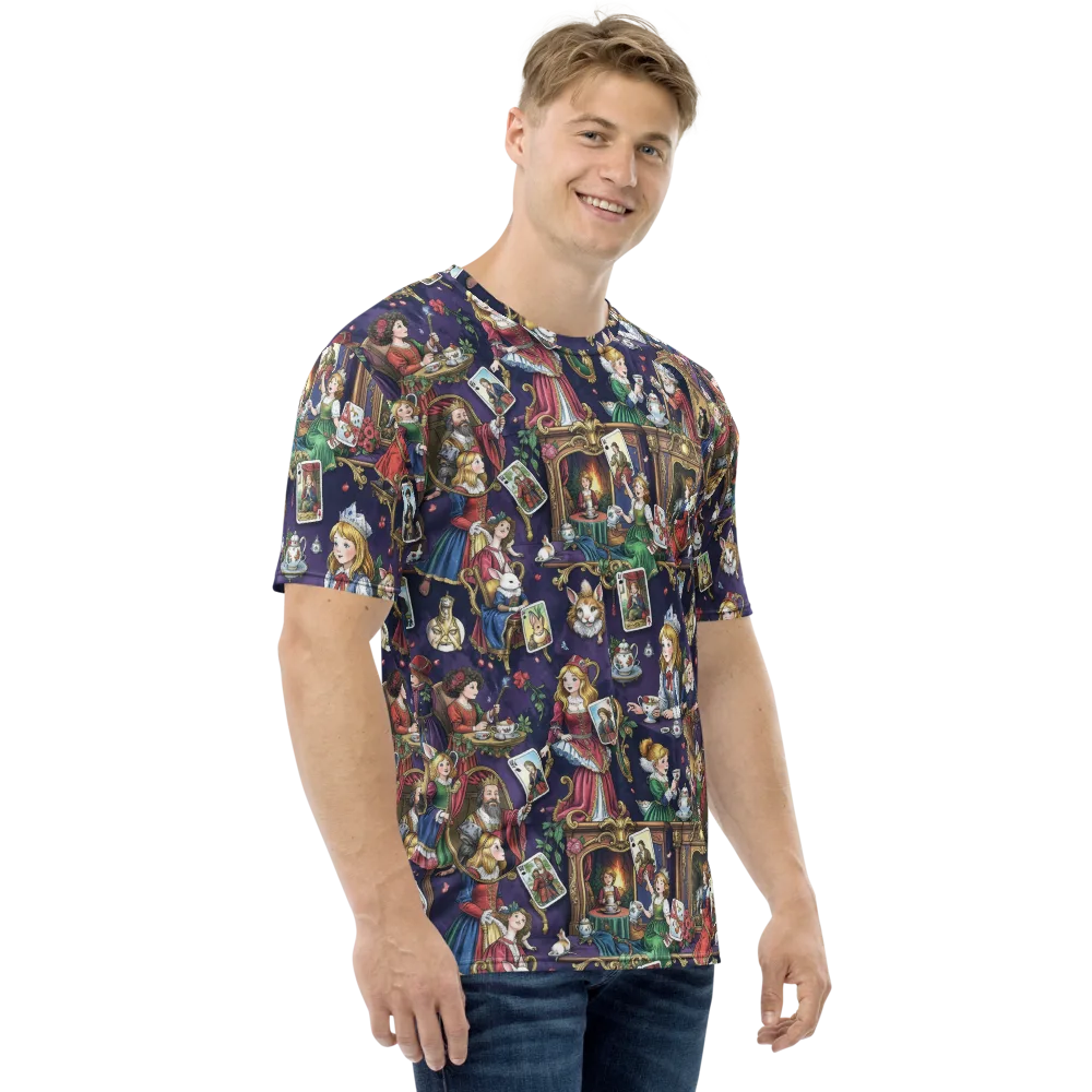 Wonderland Tableau on Men's Crew Neck T-Shirt — Right
