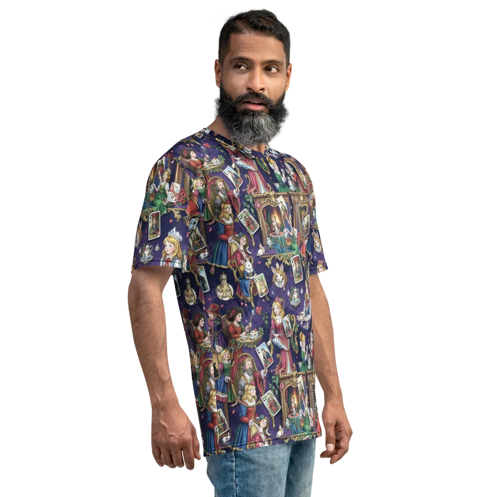 Wonderland Tableau on Men's Crew Neck T-Shirt — Right
