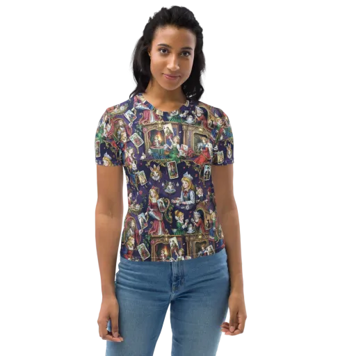 Wonderland Tableau on a Women's Crew Neck T-Shirt