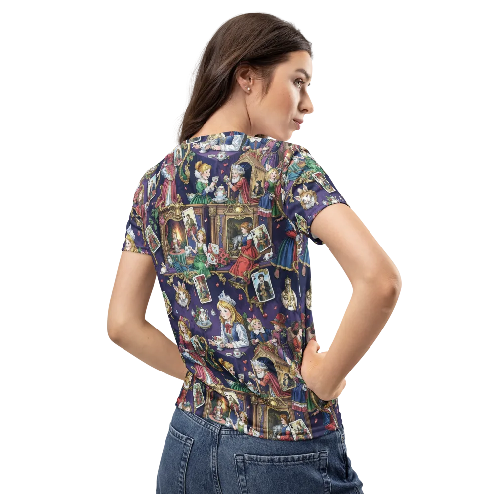 Wonderland Tableau on Women's Crew Neck T-Shirt — Back