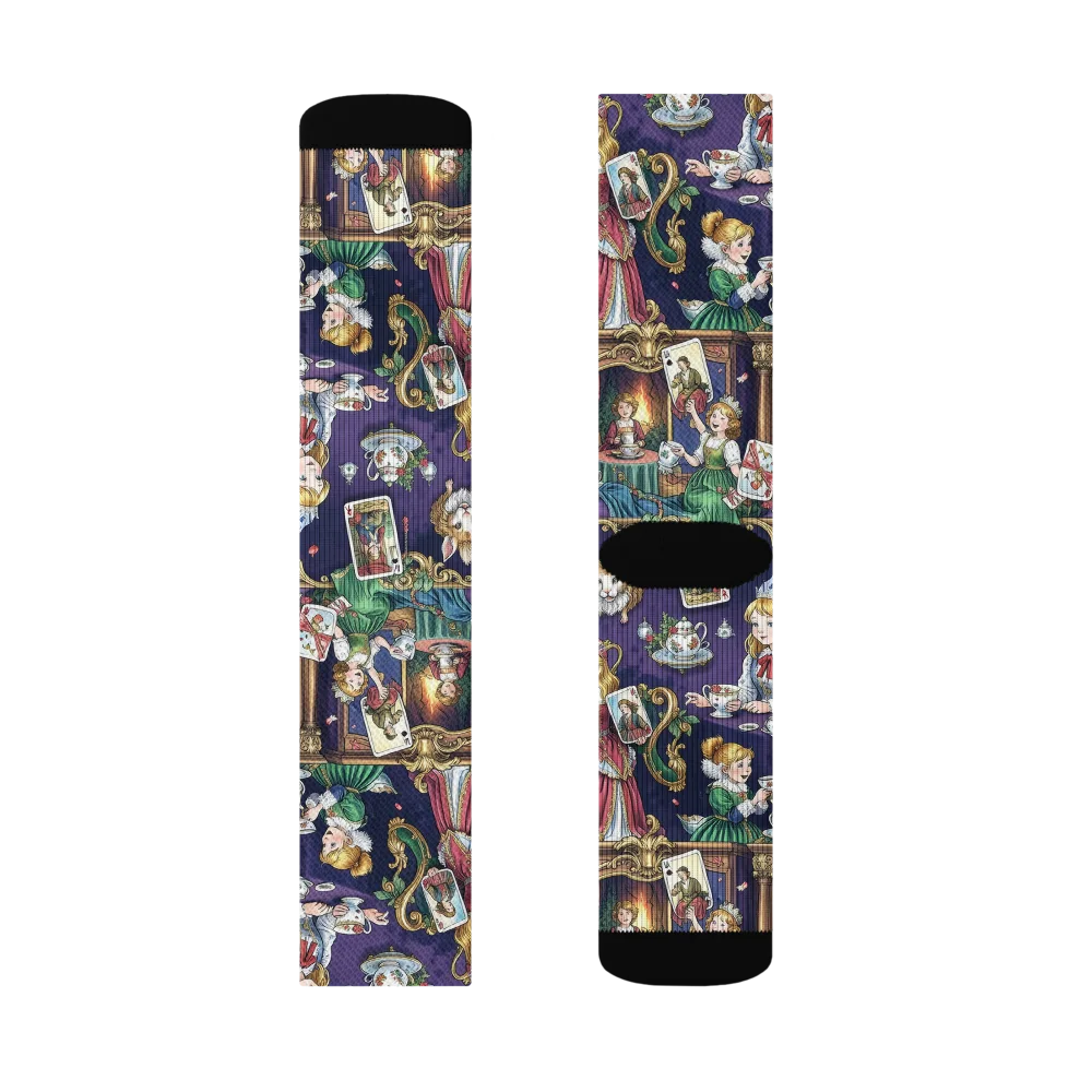 Wonderland Tableau on Socks — Left Sock