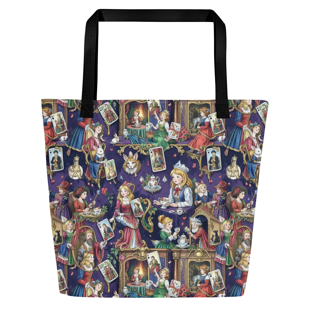 Wonderland Tableau on Large Tote Bag W/ Pocket — Front
