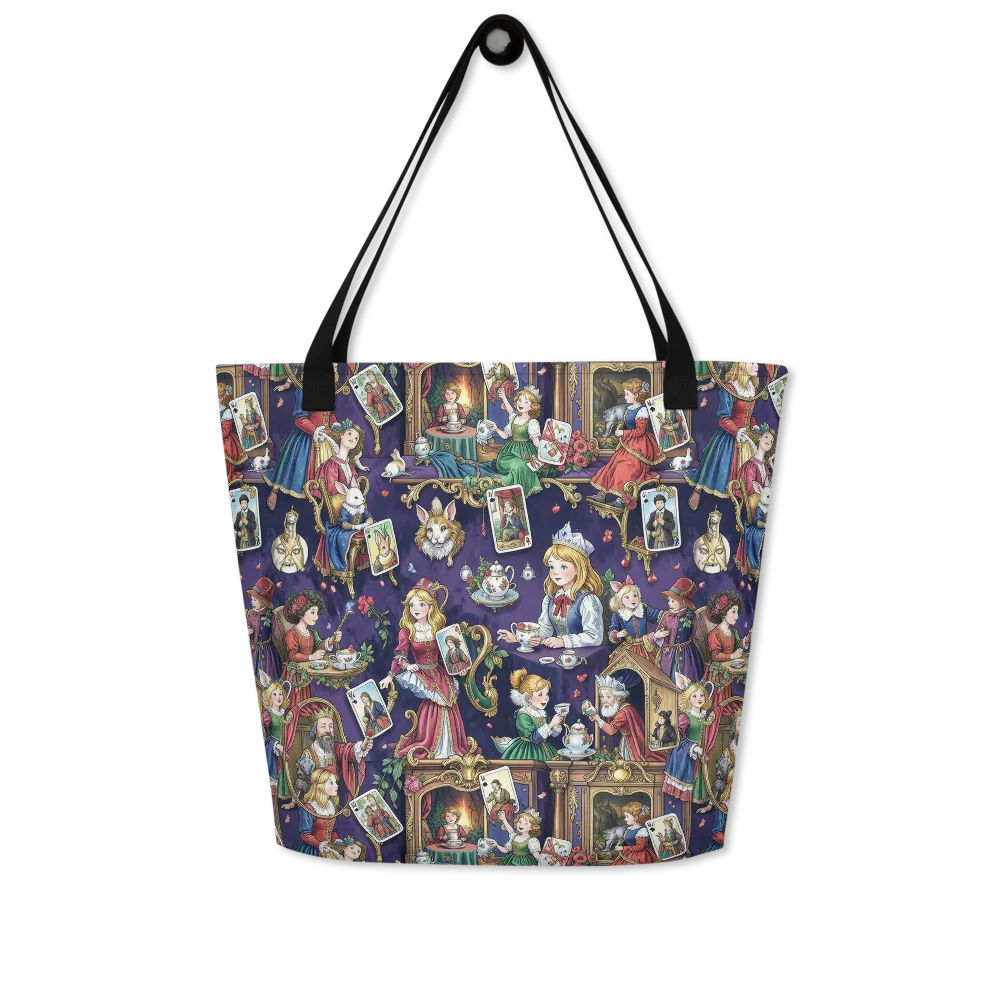 Wonderland Tableau on Large Tote Bag W/ Pocket — Front
