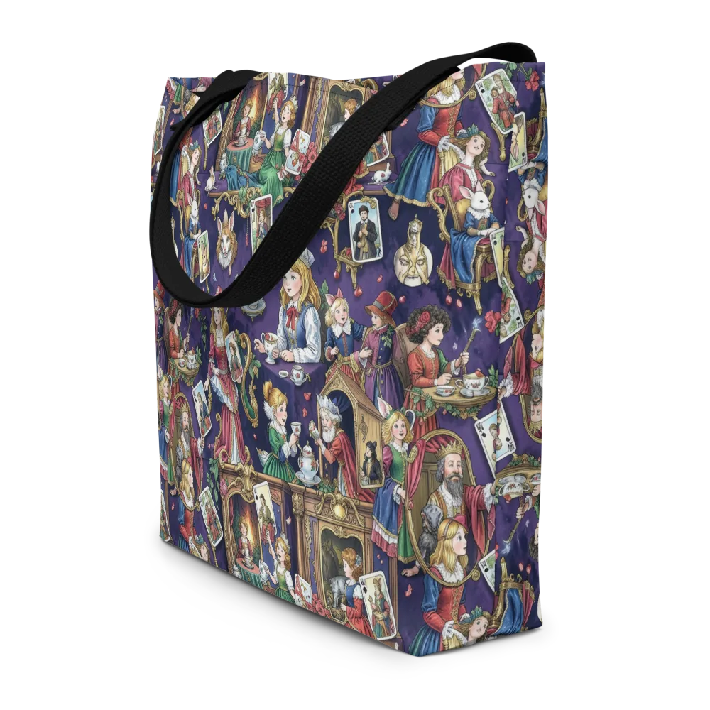 Wonderland Tableau on Large Tote Bag W/ Pocket — Front