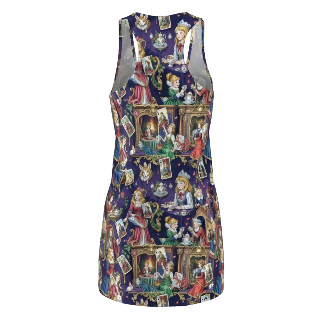 Wonderland Tableau on Racerback Dress — Back