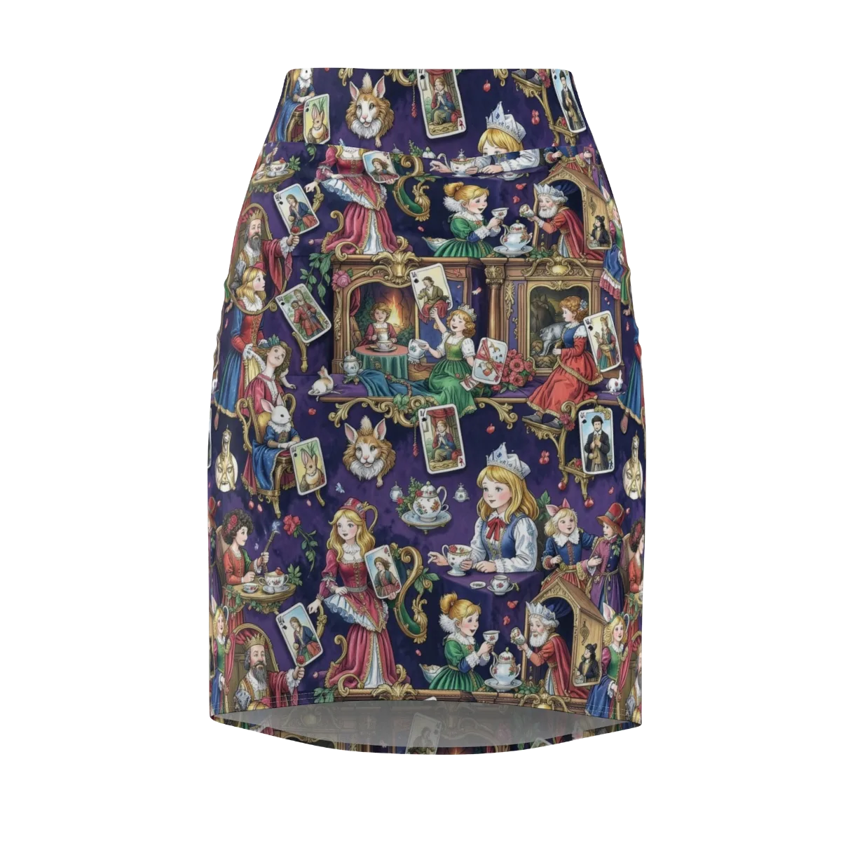Wonderland Tableau on Pencil Skirt — Front