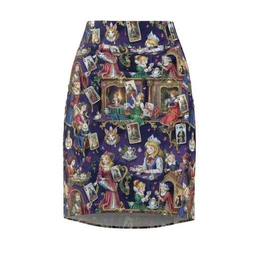 Wonderland Tableau on a Pencil Skirt