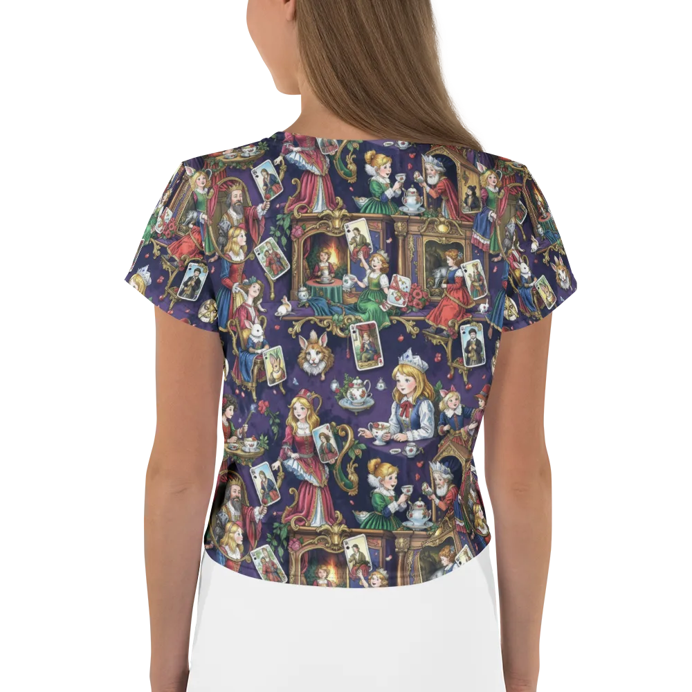 Wonderland Tableau on Crop Tee — Back