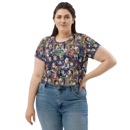 Wonderland Tableau on a Crop Tee