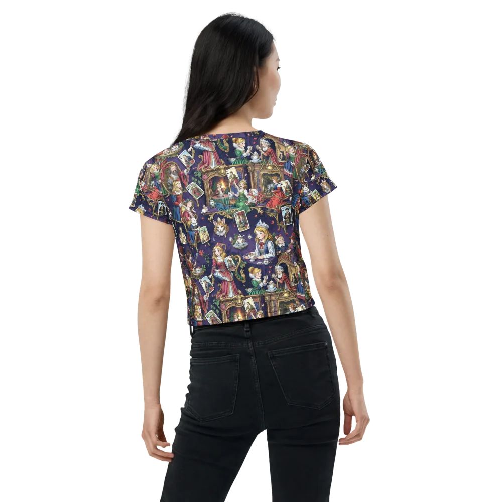 Wonderland Tableau on Crop Tee — Back