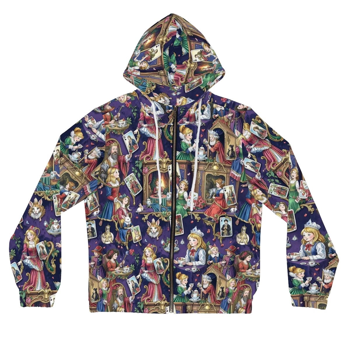 Wonderland Tableau on Women's Full-Zip Hoodie — Front