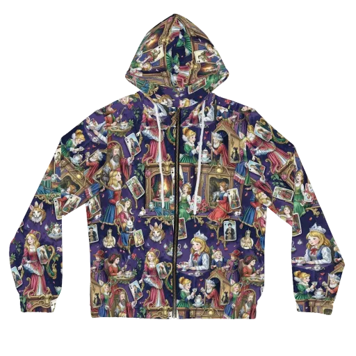 Wonderland Tableau on a Women's Full-Zip Hoodie