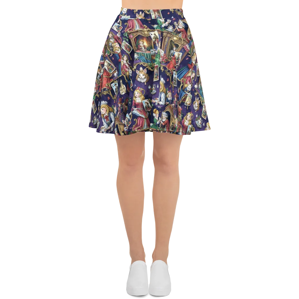 Wonderland Tableau on Skater Skirt — Front