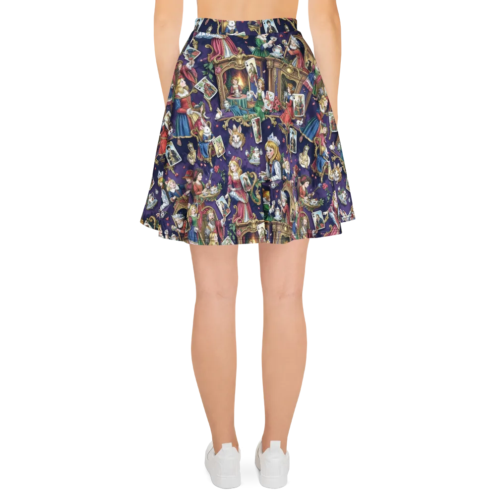 Wonderland Tableau on Skater Skirt — Back