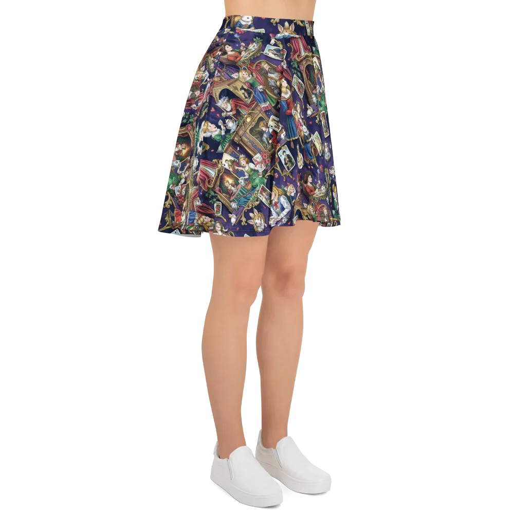 Wonderland Tableau on Skater Skirt — Right