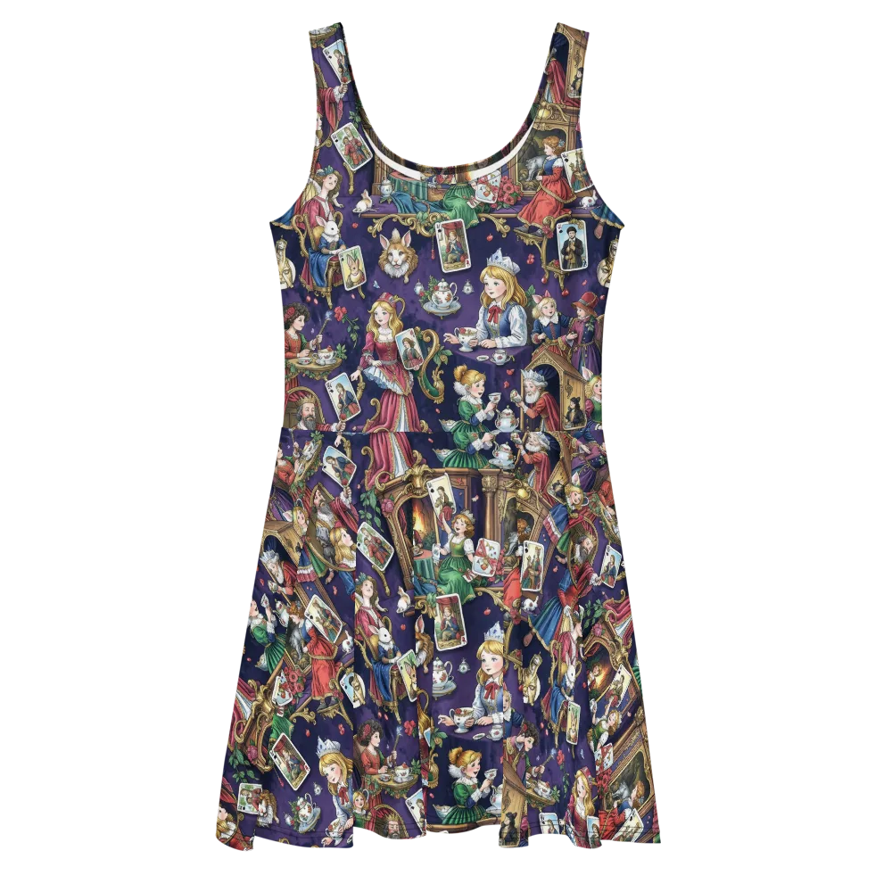 Wonderland Tableau on Skater Dress — Front
