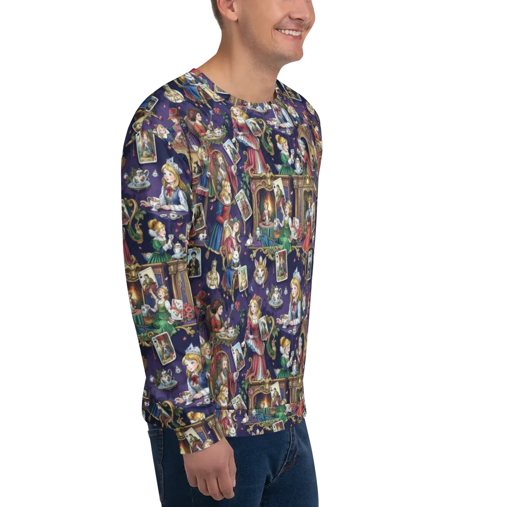Wonderland Tableau on Sweatshirt — Right Front