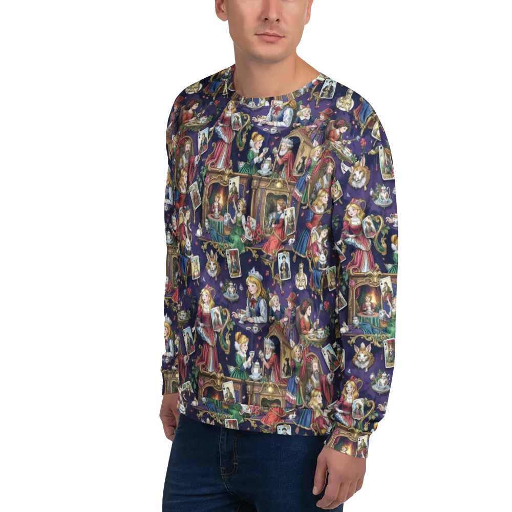 Wonderland Tableau on Sweatshirt — Left Front