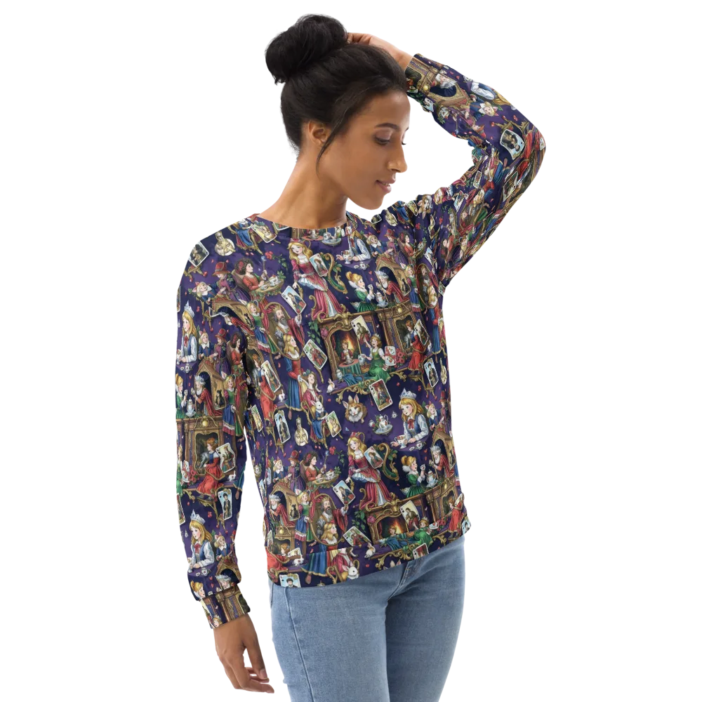 Wonderland Tableau on Sweatshirt — Right Front