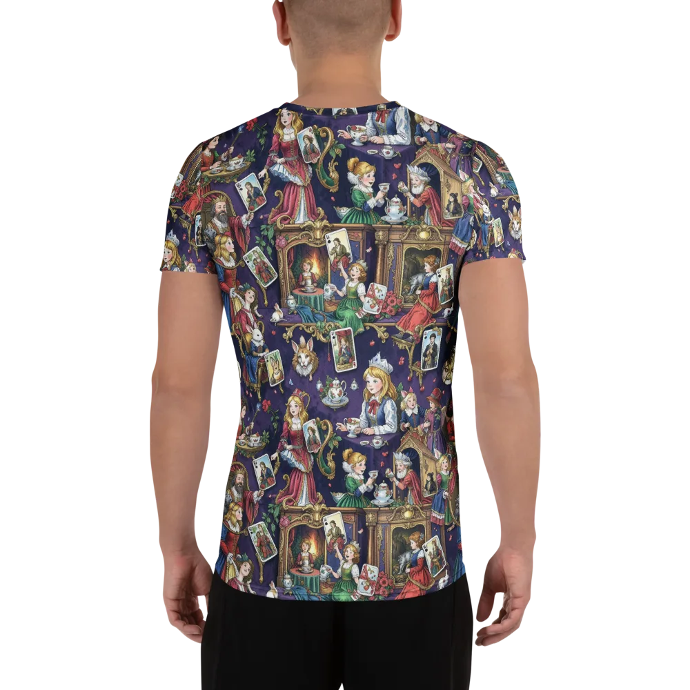 Wonderland Tableau on Men's Athletic T-Shirt — Back