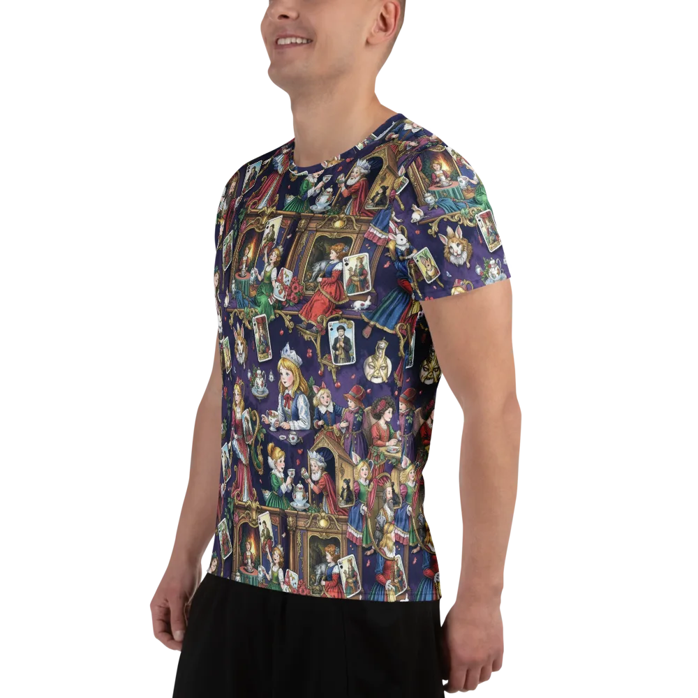 Wonderland Tableau on Men's Athletic T-Shirt — Left