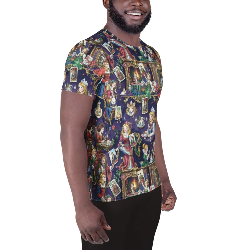 Wonderland Tableau on Men's Athletic T-Shirt — Right