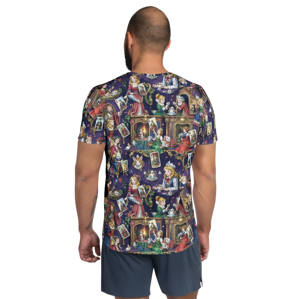 Wonderland Tableau on Men's Athletic T-Shirt — Back