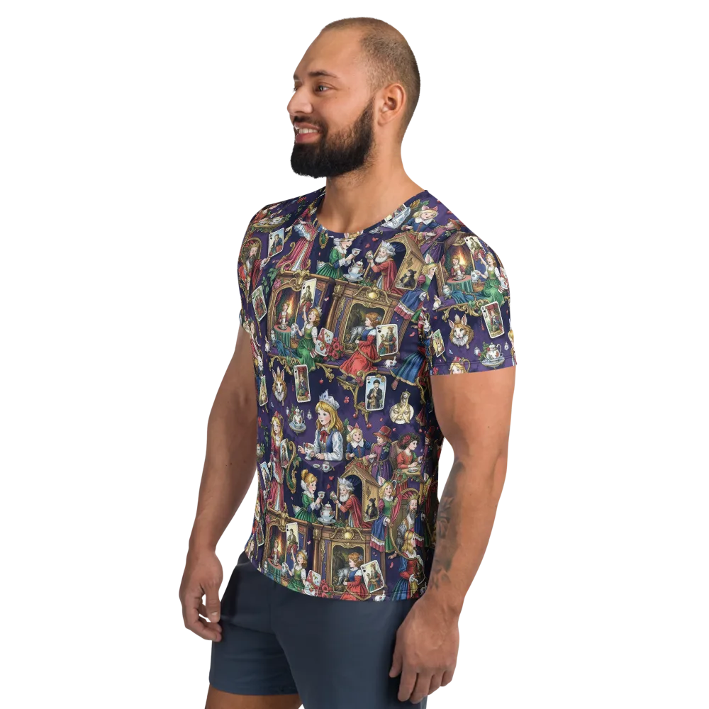 Wonderland Tableau on Men's Athletic T-Shirt — Left