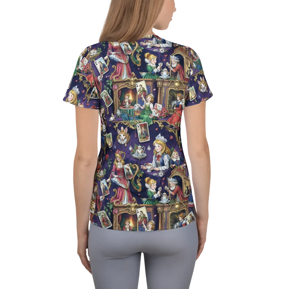 Wonderland Tableau on Women's Athletic T-Shirt — Back
