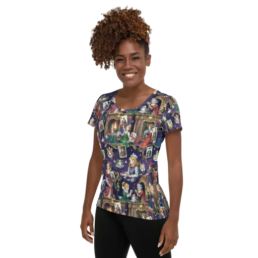 Wonderland Tableau on a Women's Athletic T-Shirt