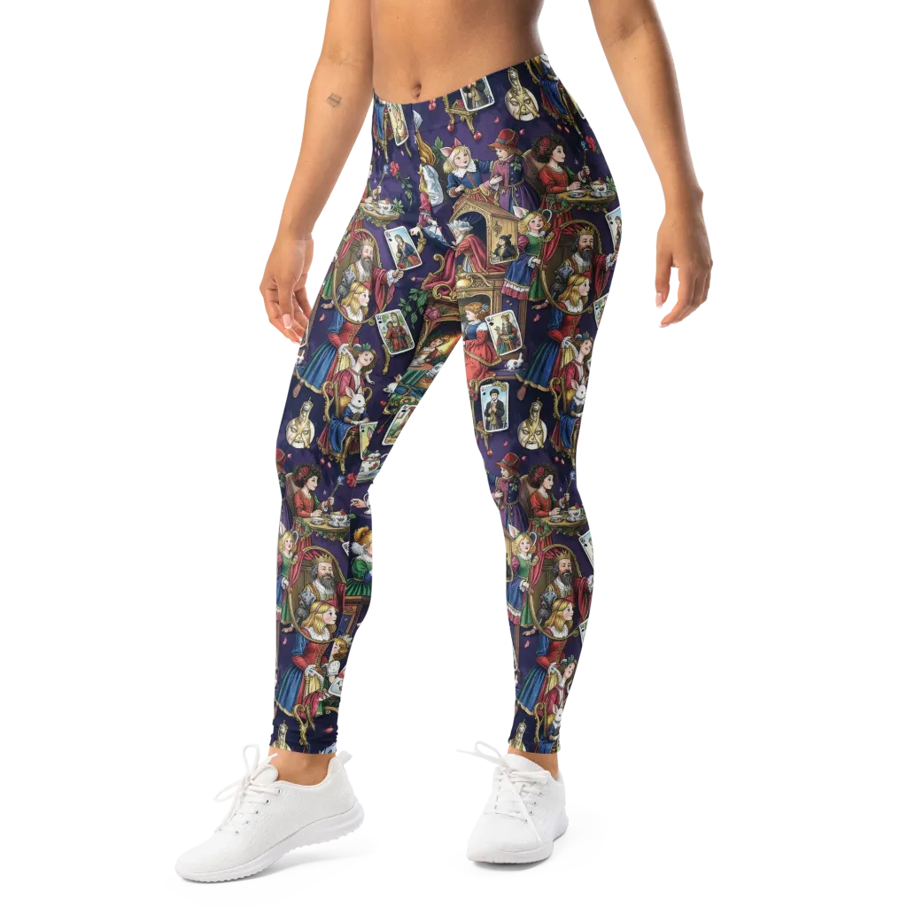 Wonderland Tableau on Leggings — Left Front
