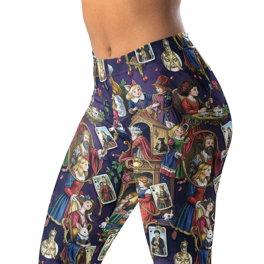 Wonderland Tableau on Leggings — Left Front