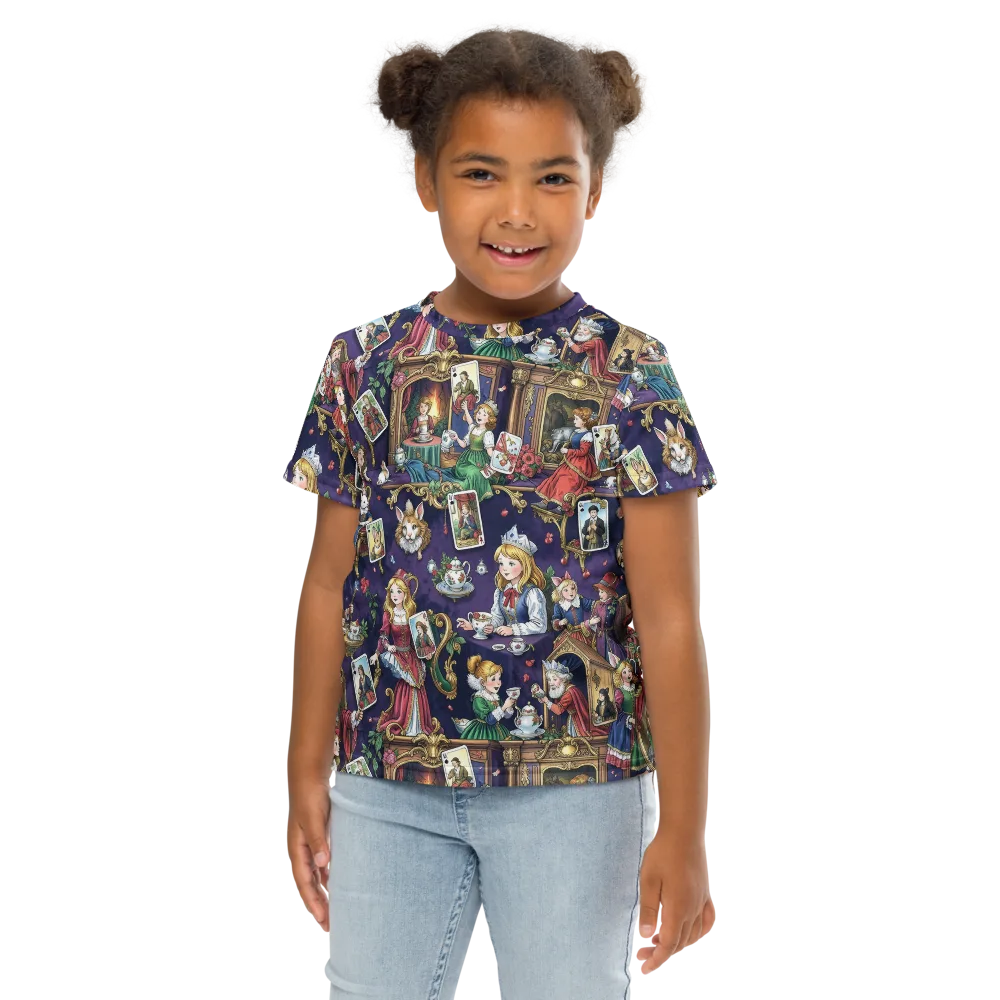 Wonderland Tableau on Kids Crew Neck T-Shirt — Front