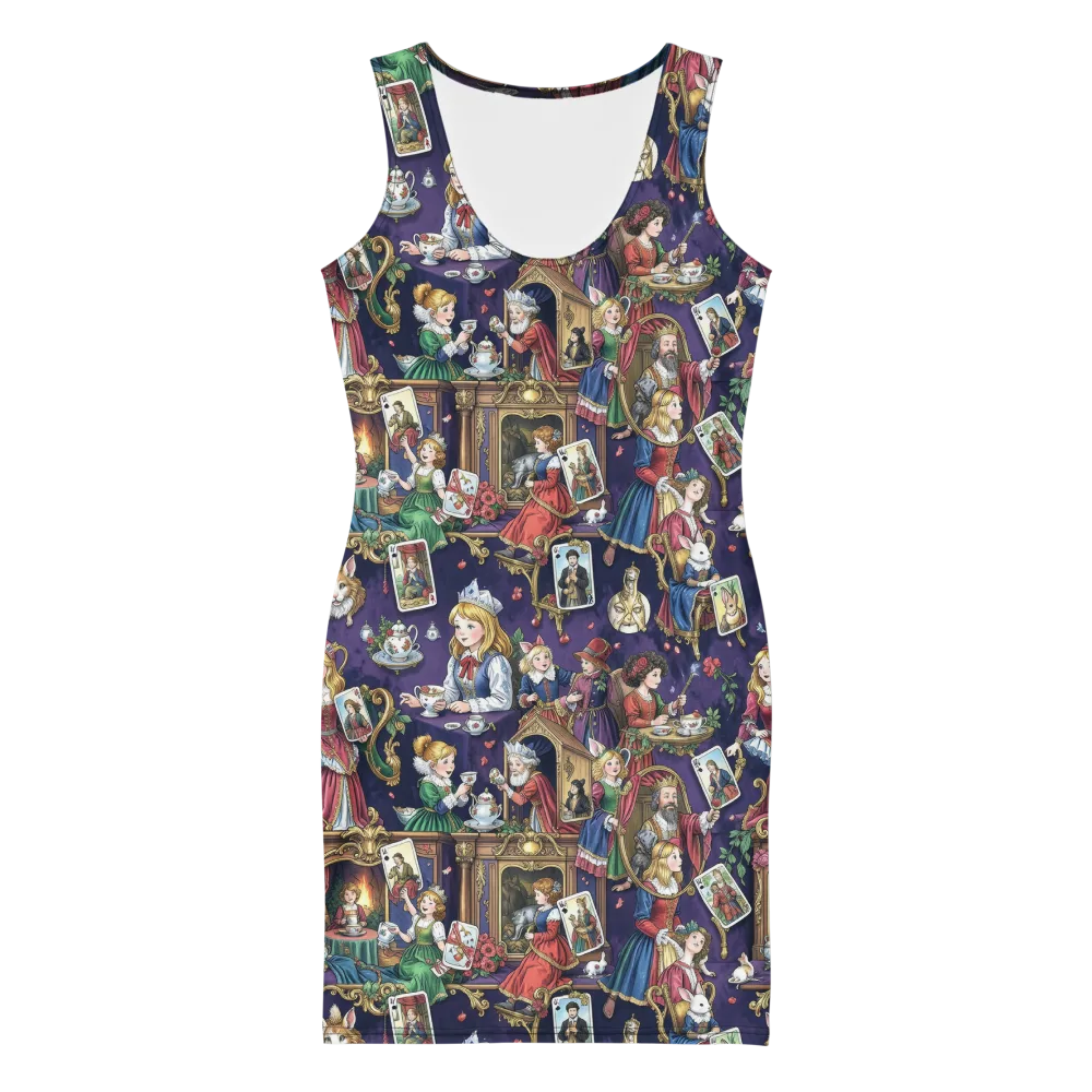 Wonderland Tableau on Bodycon Dress — Front