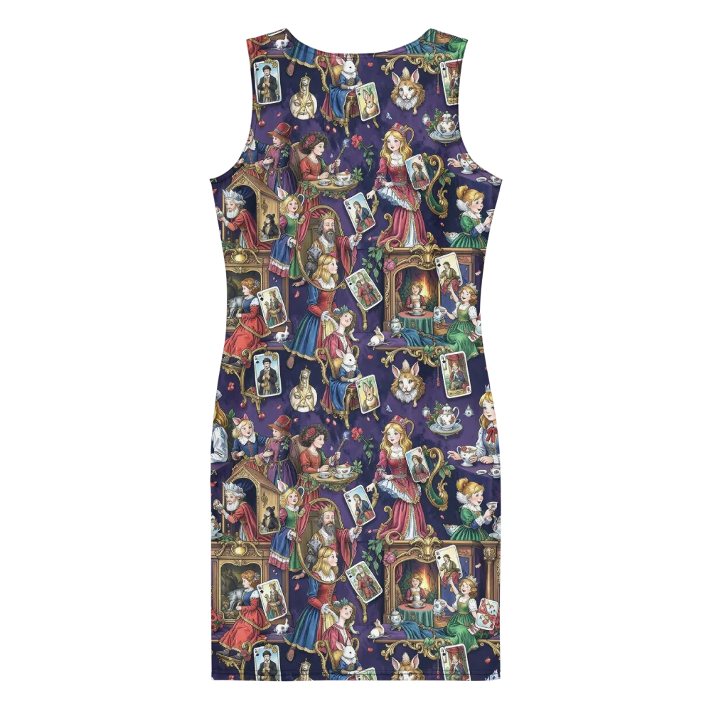 Wonderland Tableau on Bodycon Dress — Back