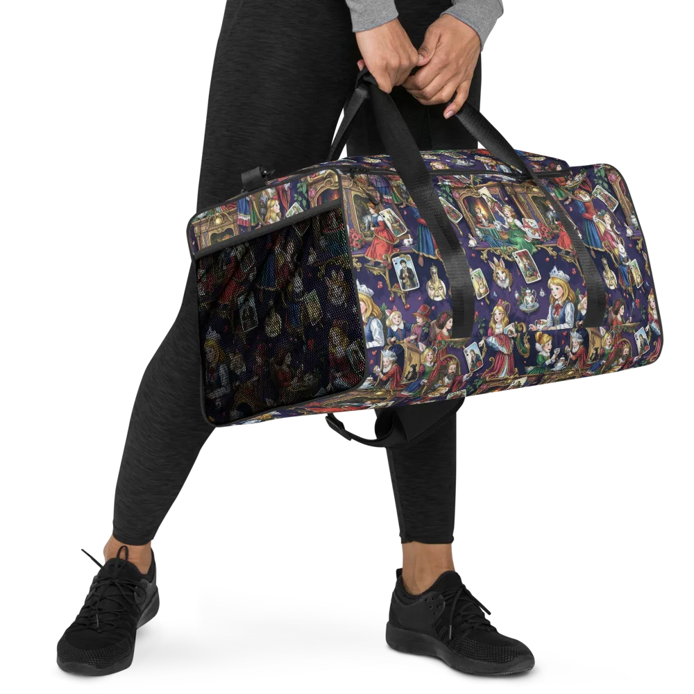 Wonderland Tableau on Duffle Bag — Right Front