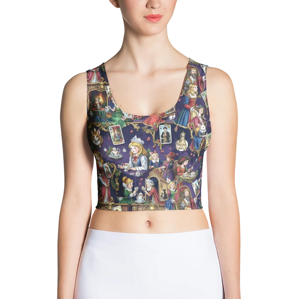 Wonderland Tableau on Crop Top — Front